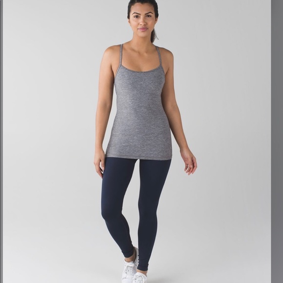 lululemon athletica Tops - Lululemon Power Y Tank Heathered Slate